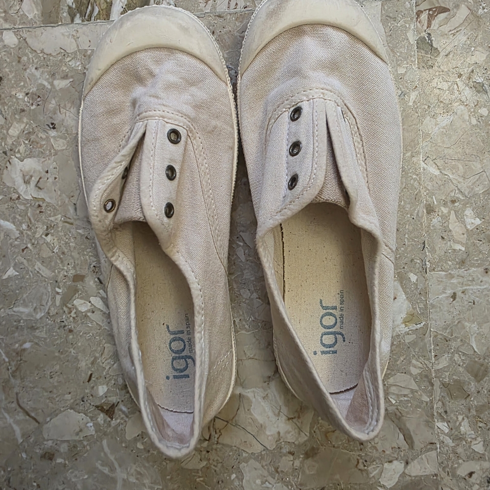 Igor Kids Canvas Slip-On Sneakers - Cream